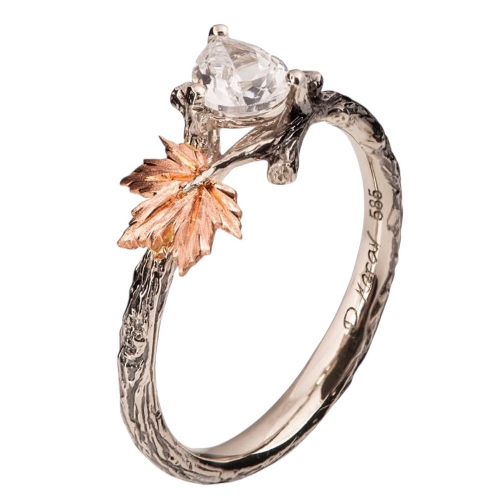 Silver Plated Nature Inspired Leaf Ring. New. - Picture 2 of 7